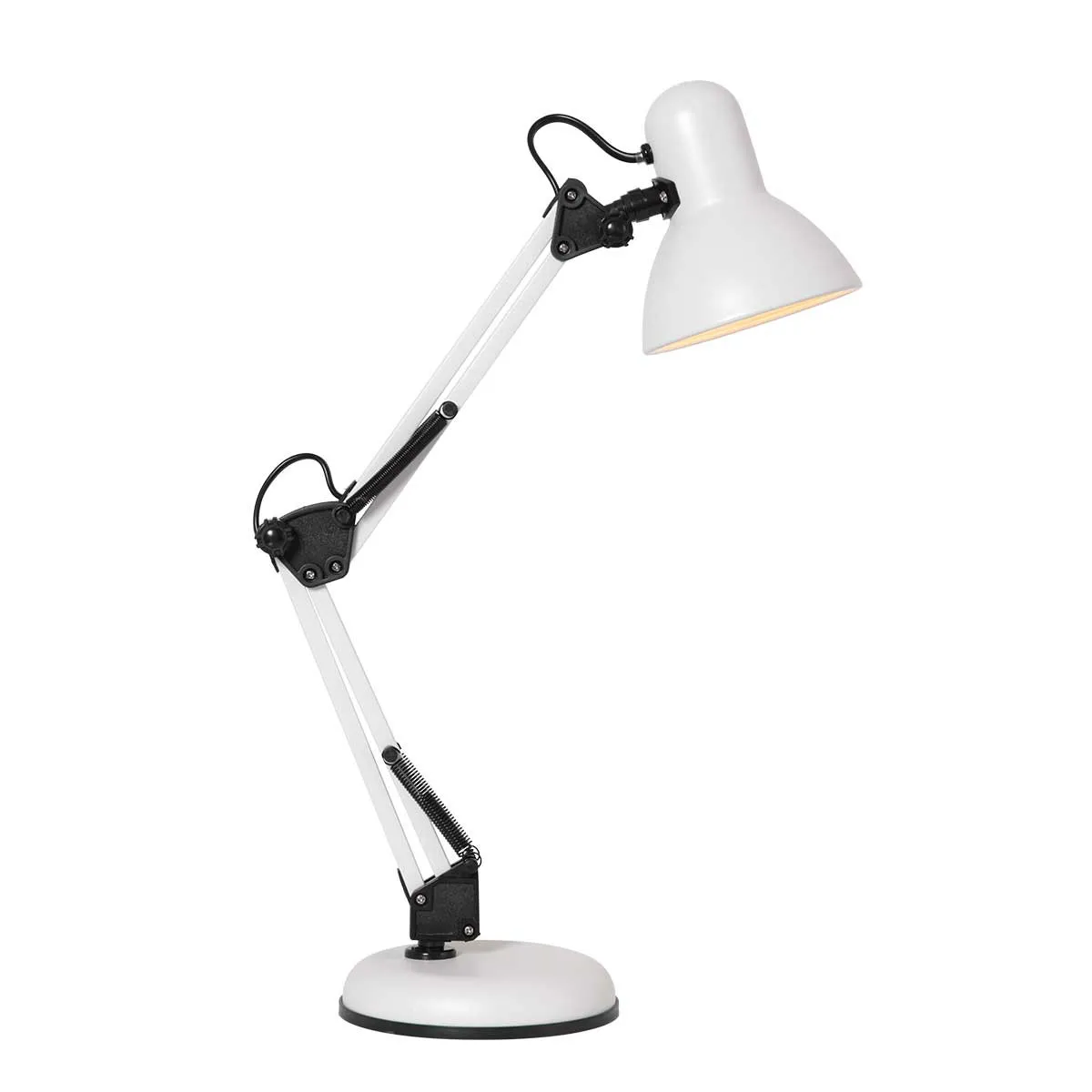 Lampe de table industrielle réglable blanc / noir Mexlite Study