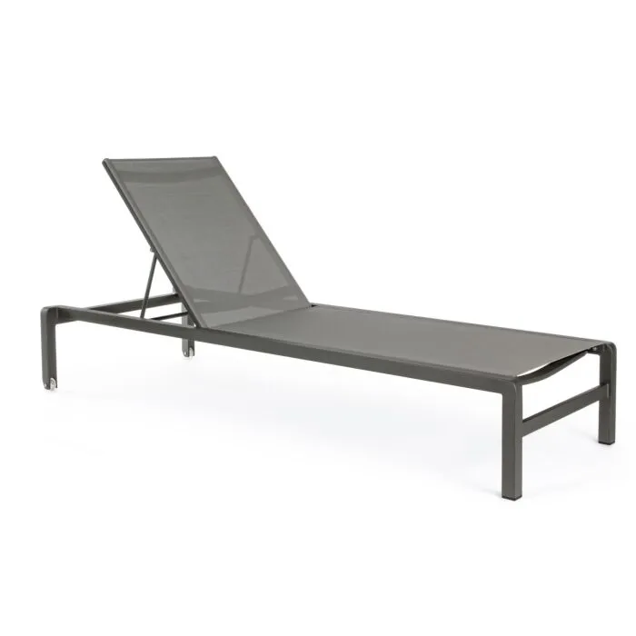 Jafar, chaise longue grise, metal aluminium