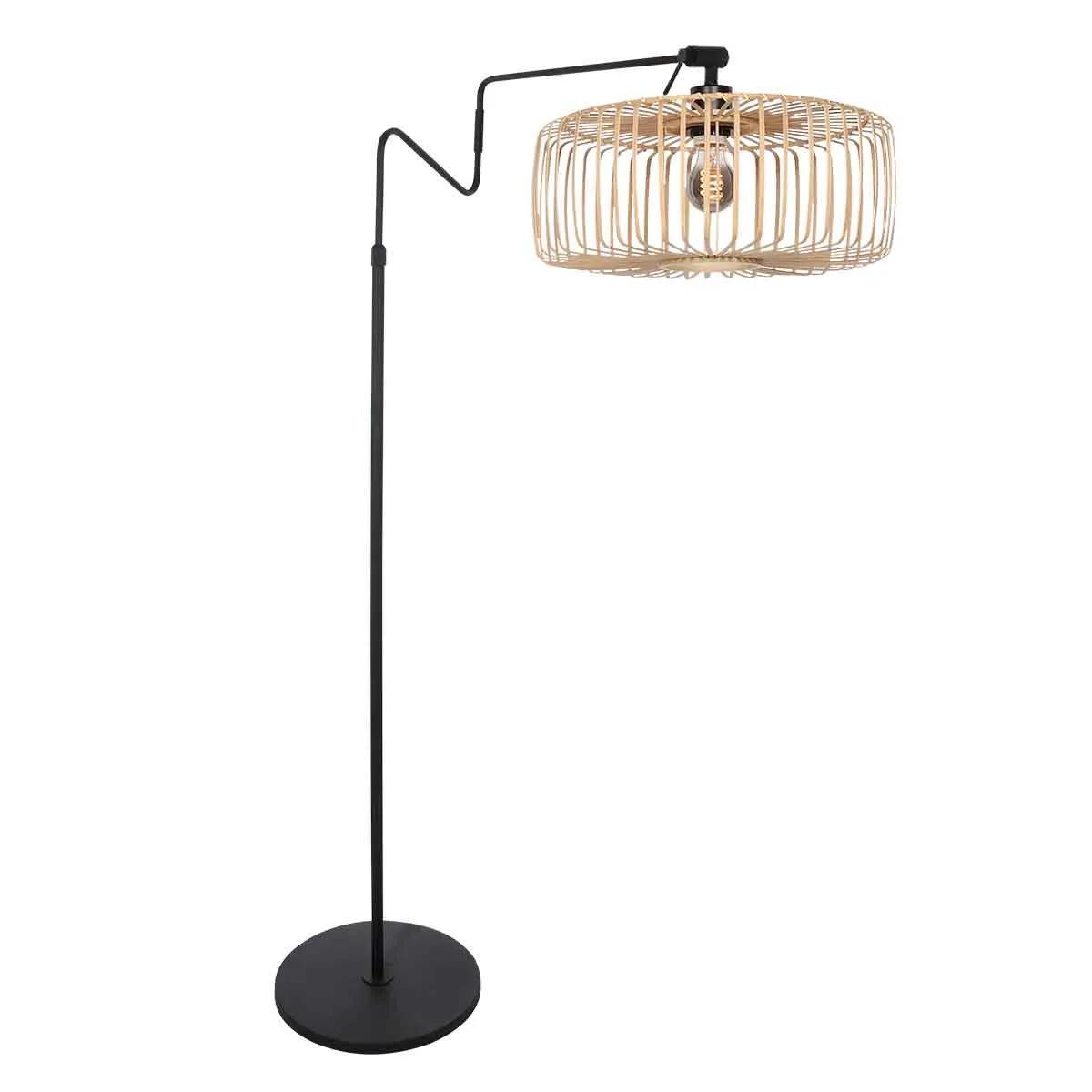 Lampadaire avec articulation noir/naturel Anne Light & Home Linstrom