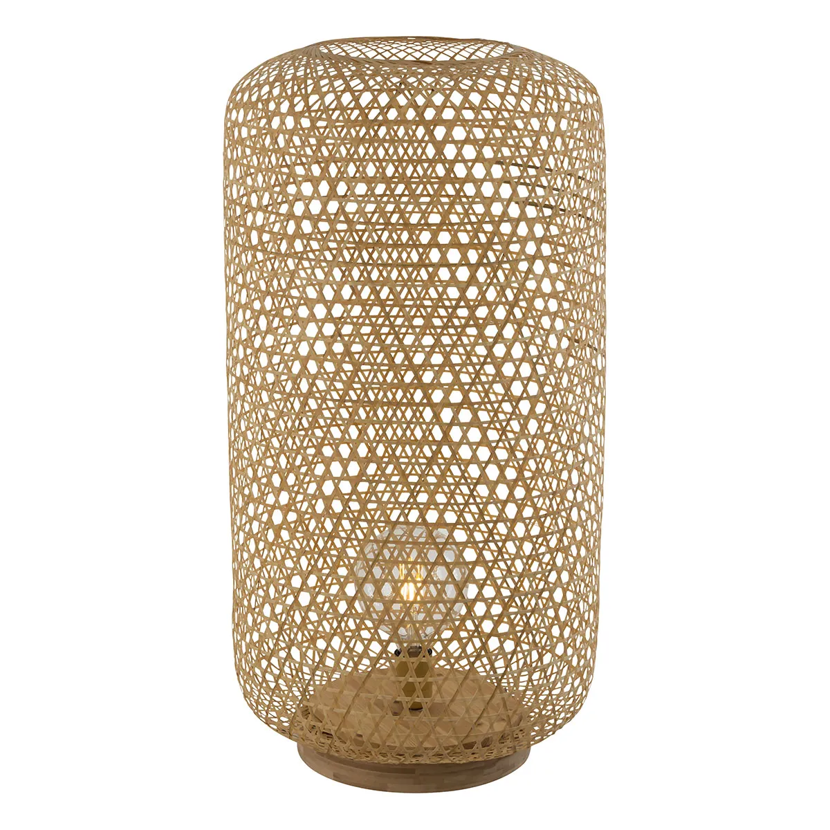 Lampadaire bohème en bambou naturel Globo Mirena
