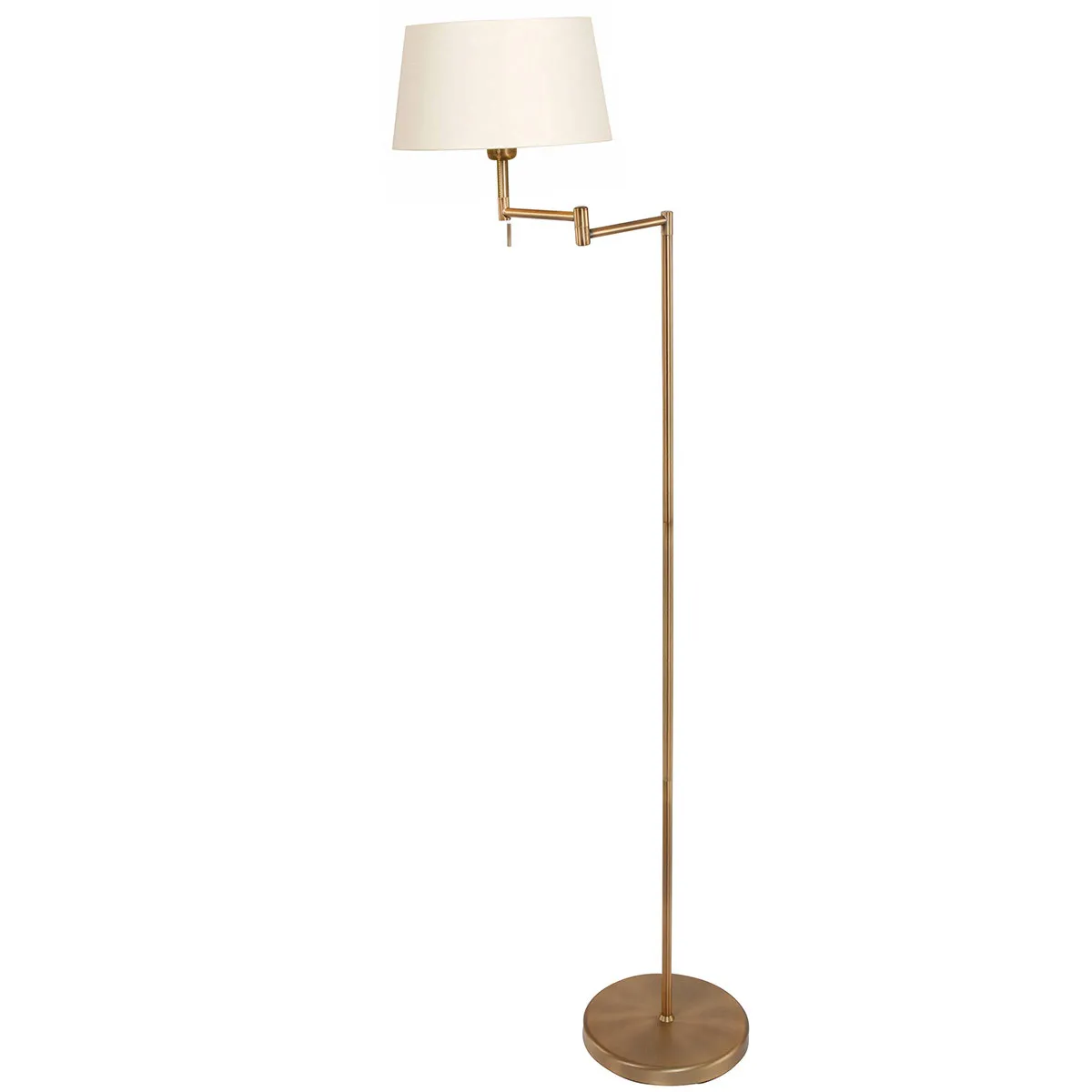 Lampadaire classique en bronze avec abat-jour en lin Mexlite Bella