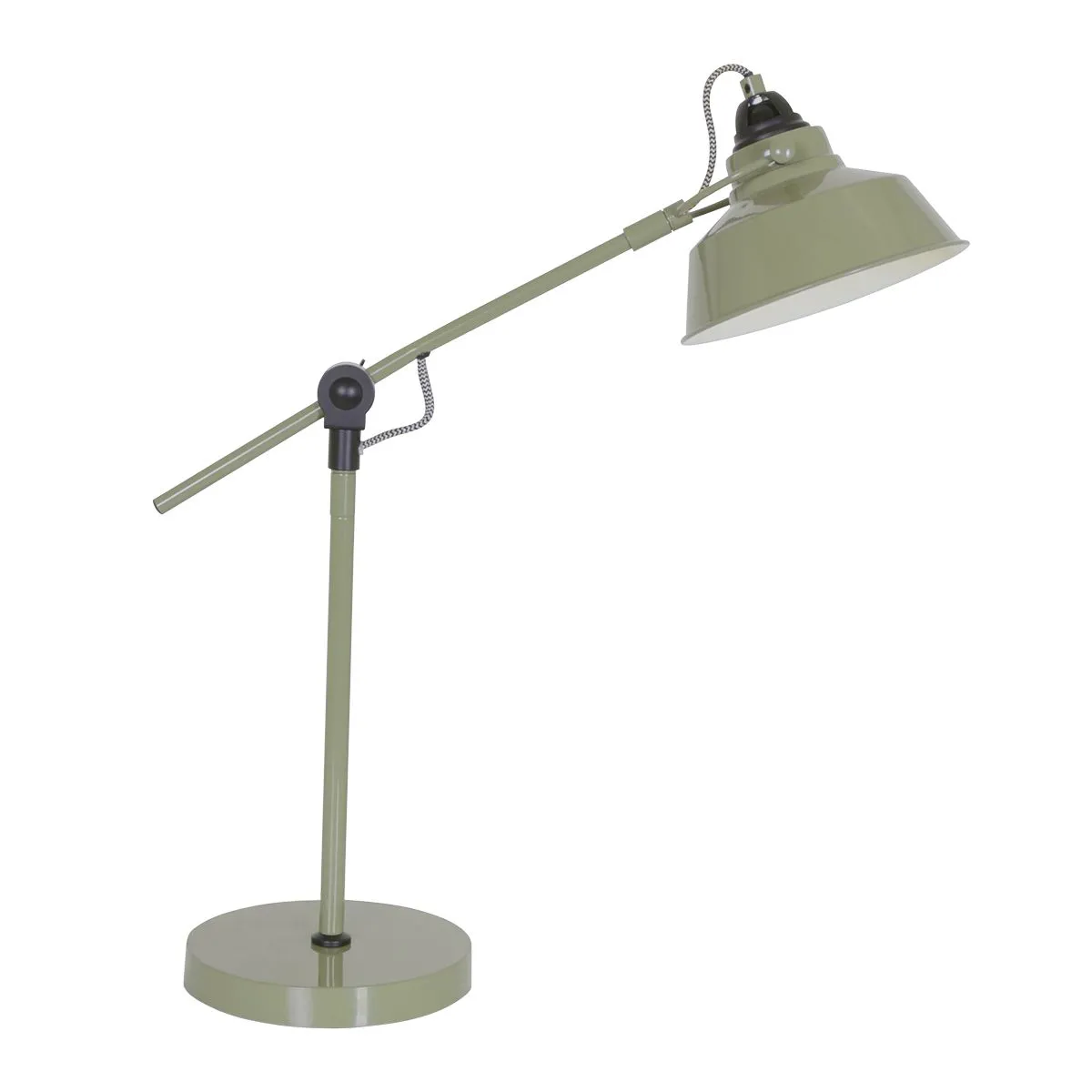 Lampe de table industrielle en métal vert Mexlite Nove