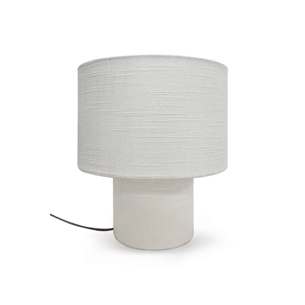 Lampe à poser Solaire en tissu blanc - Opjet