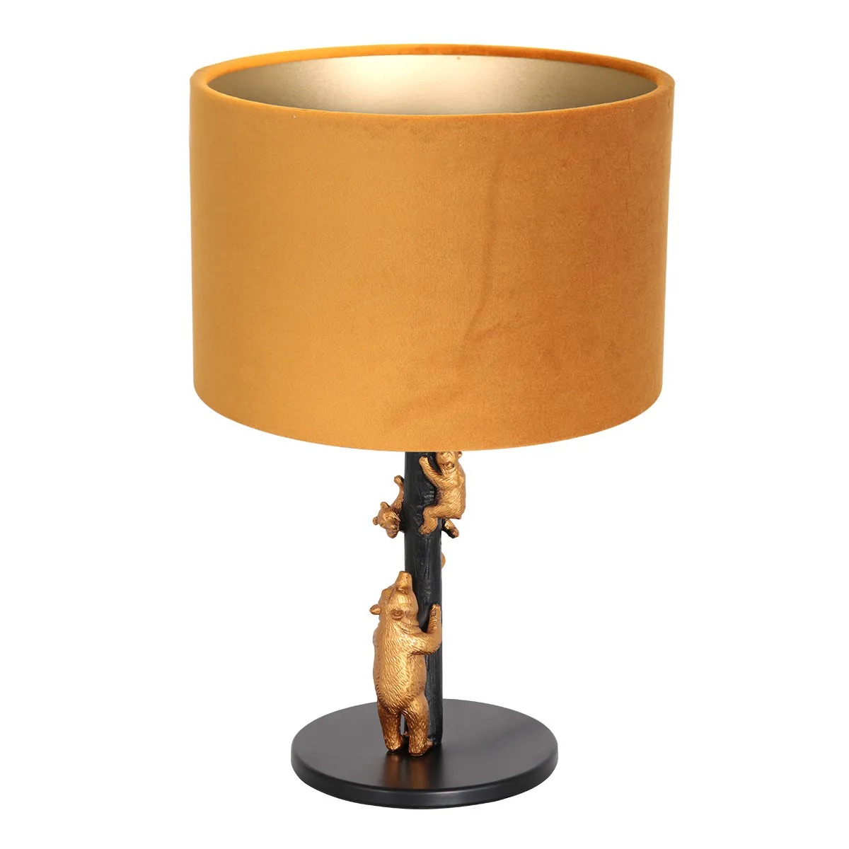 Lampe à poser tendance famille d’animaux dorés Anne Light & Home jaune ocre