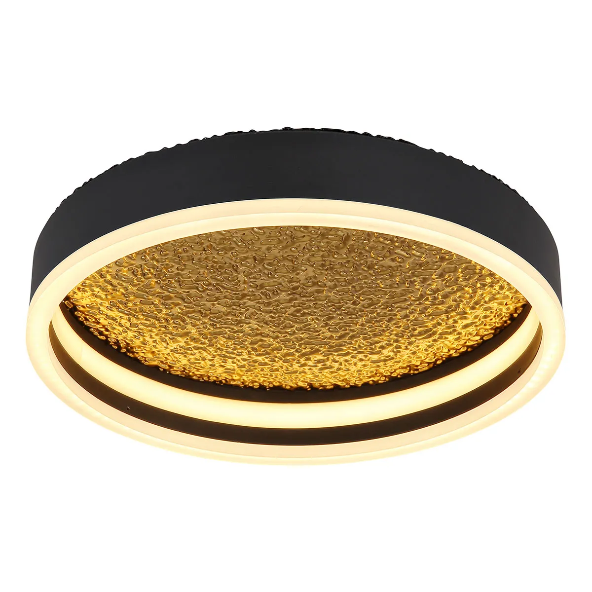 Lampe de plafond moderne noire dorée Globo Hedi