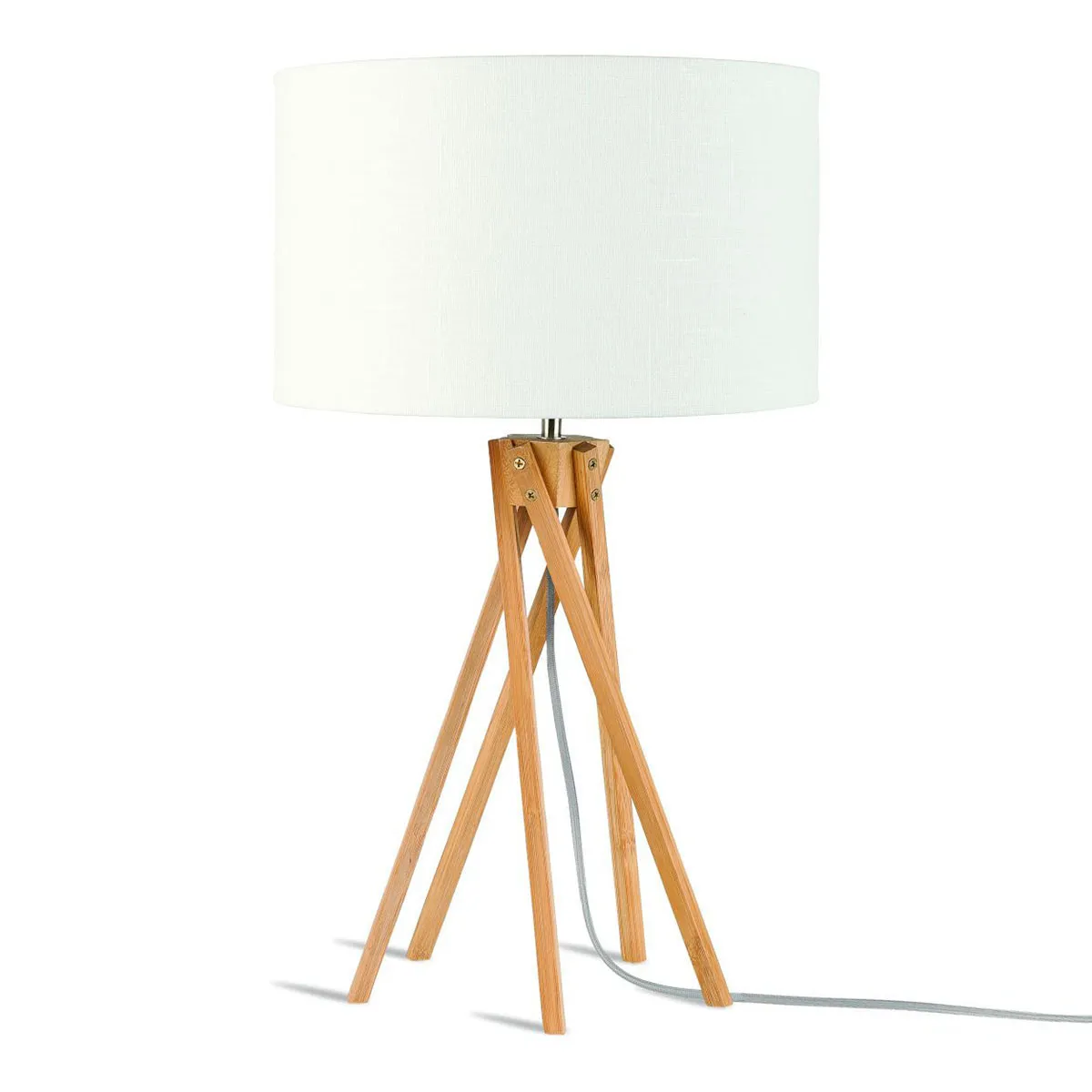 Lampe de table à 5 pieds bambou/lin blanc GOOD & MOJO Kilimanjaro