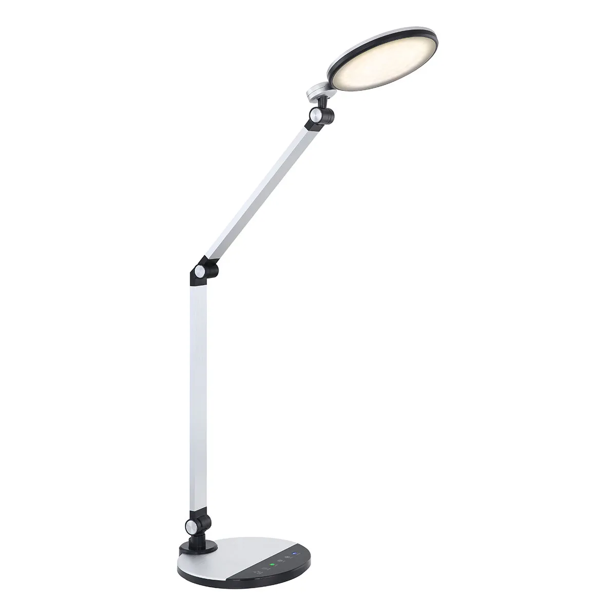 Lampe de table argent/noir aluminium ronde Globo Konsti