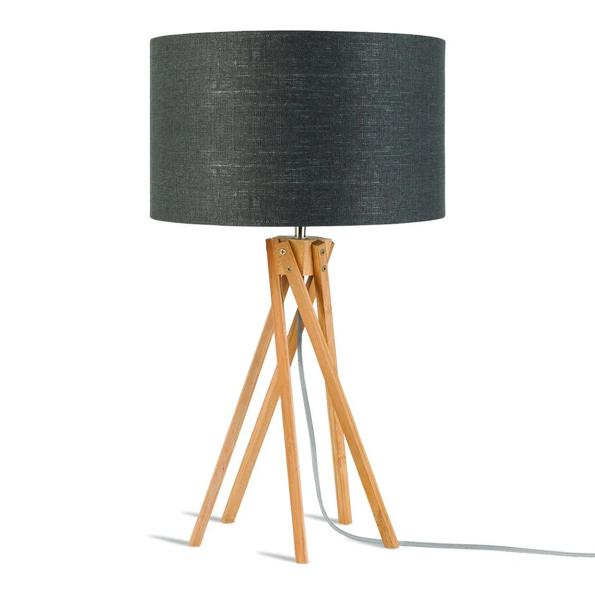Lampe de table bohème en bambou gris_linge GOOD & MOJO Kilimanjaro
