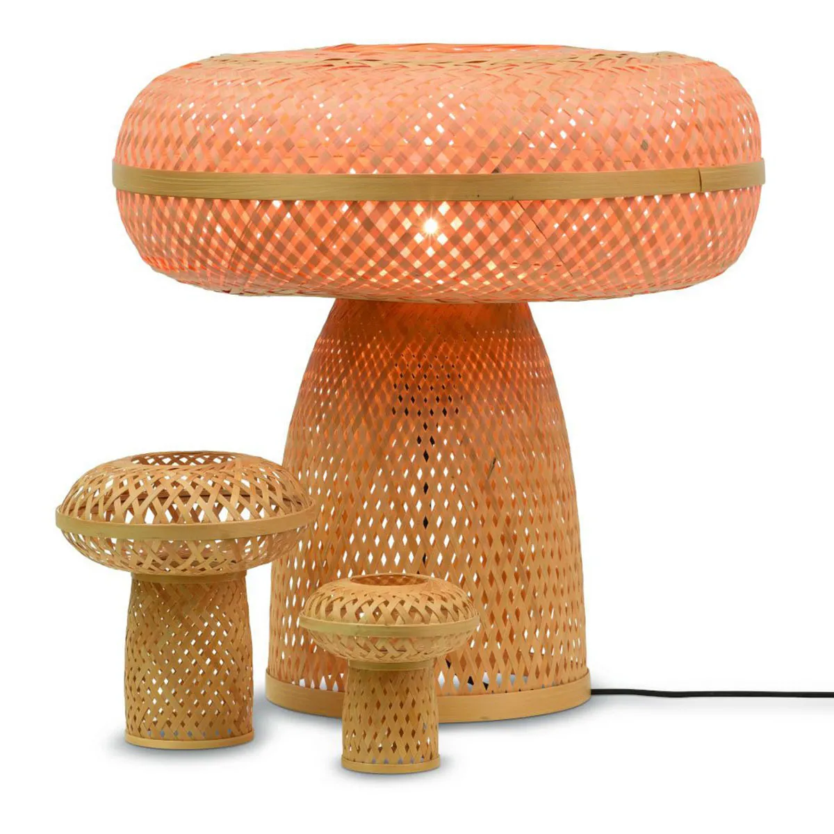 Lampe de table bohème en bambou noir naturel GOOD & MOJO Palawan