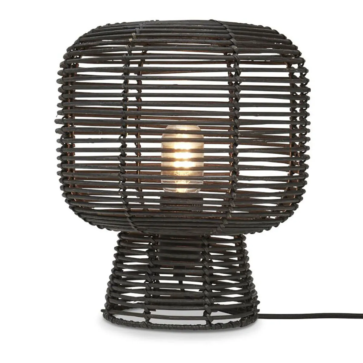 Lampe de table bohème en rotin noir GOOD & MOJO Tanami
