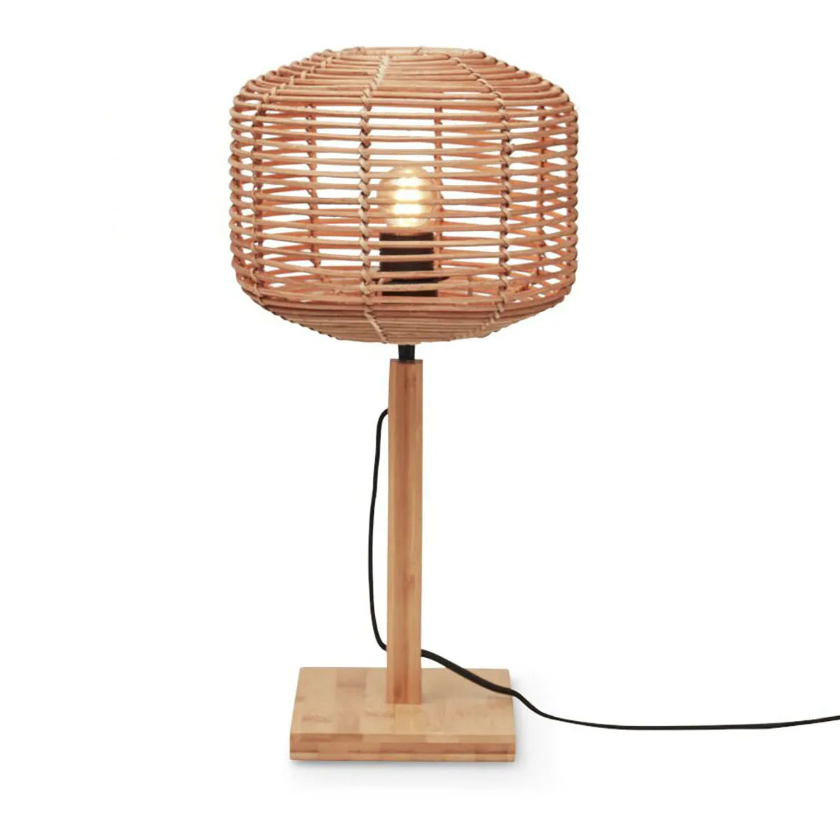 Lampe de table bohème ronde en bambou naturel GOOD & MOJO Tanami