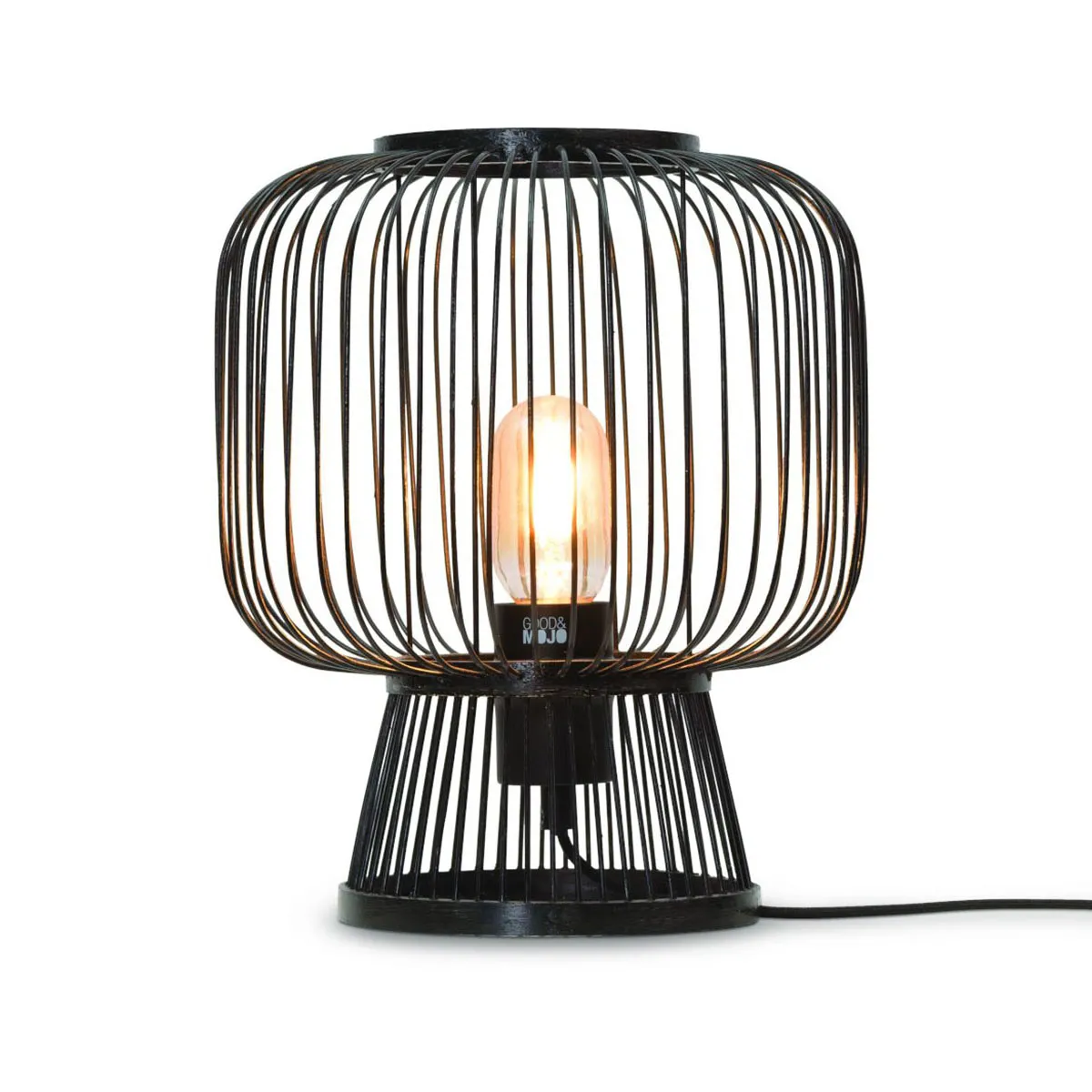 Lampe de table boho en bambou noir GOOD & MOJO Cango