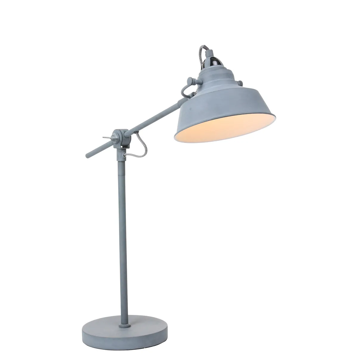 Lampe de table industrielle en métal gris Mexlite Nove