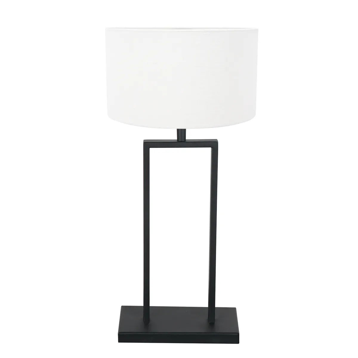 Lampe de table industrielle noire avec abat-jour blanc Steinhauer Stang