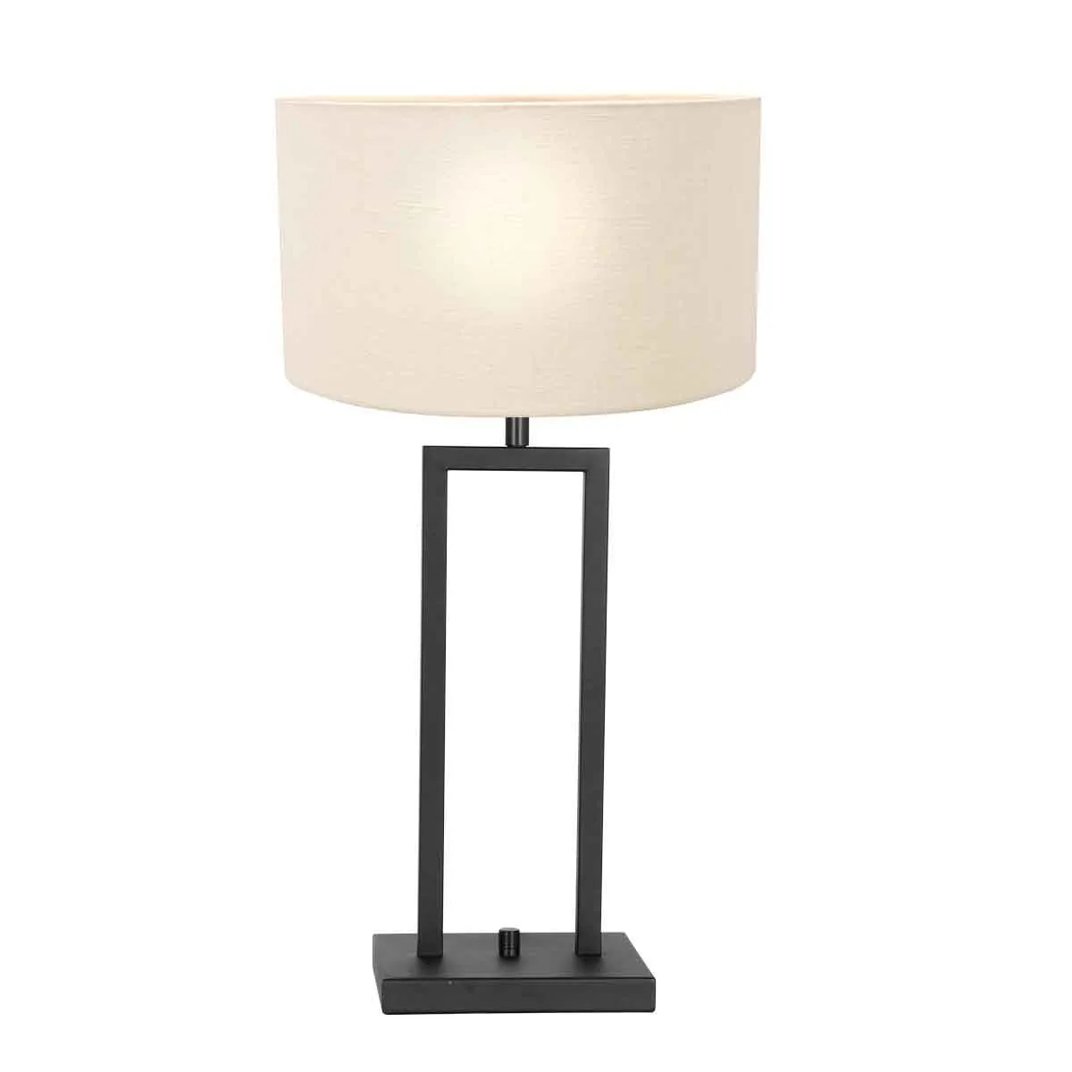Lampe de table moderne abat-jour crème Steinhauer Stang noir
