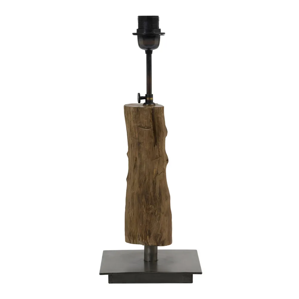 Lampe de table naturelle en bois avec noir Light & Living Siji