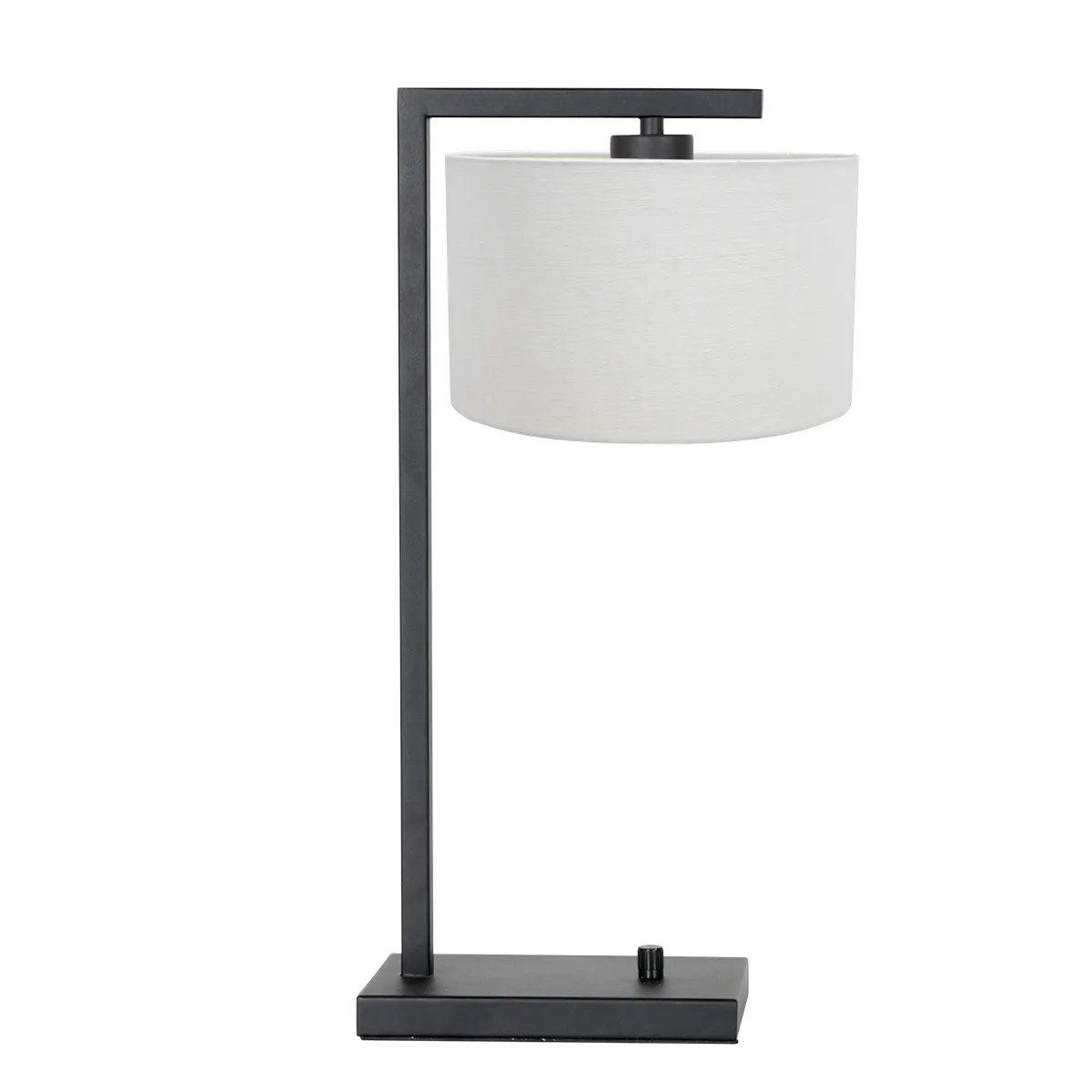 Lampe de table noire avec abat-jour crème Steinhauer Stang