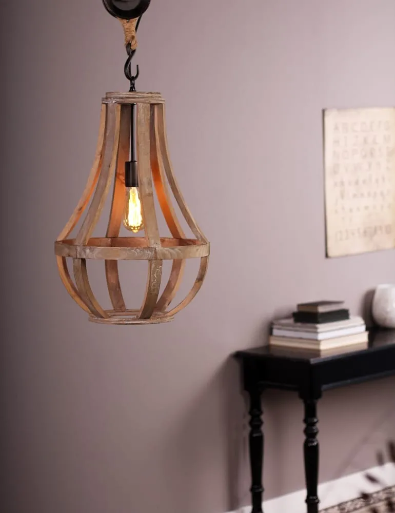 Suspension avec poulie en bois Anne Light & Home Liberty Bell