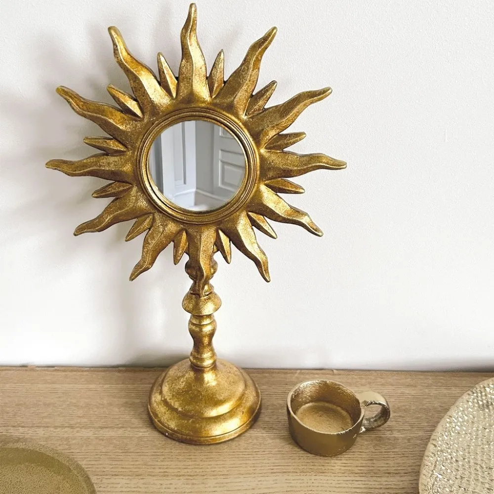 Miroir sur pieds soleil doré - Opjet Paris