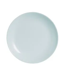 Assiette coupe plate rond gris verre opal Ø 19 cm Diwali Luminarc
