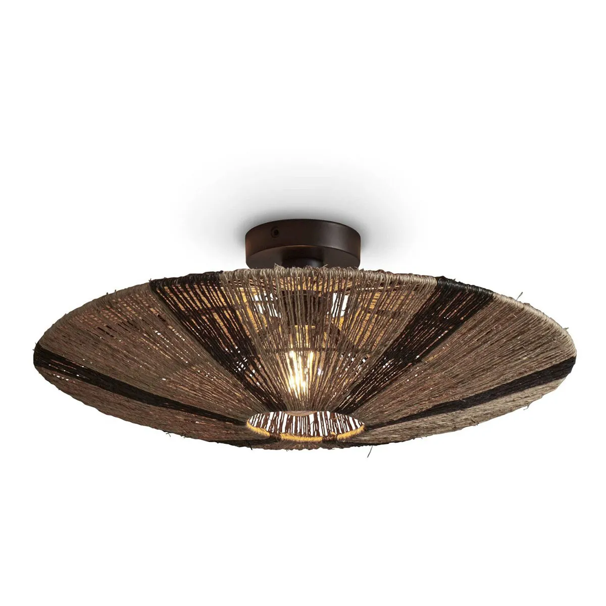 Plafonnier bohème en rotin noir et naturel GOOD & MOJO Iguazu