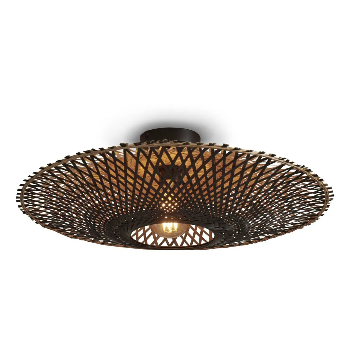 plafonnier en forme d’anneau bambou naturel/noir M GOOD & MOJO Kalimantan