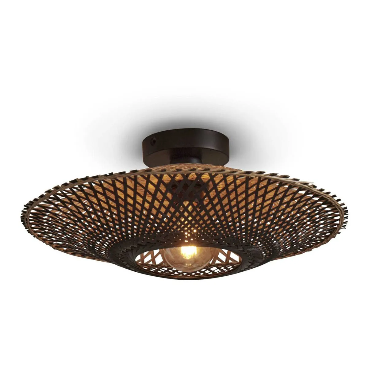 plafonnier en forme d’anneau bambou naturel/noir S GOOD & MOJO Kalimantan