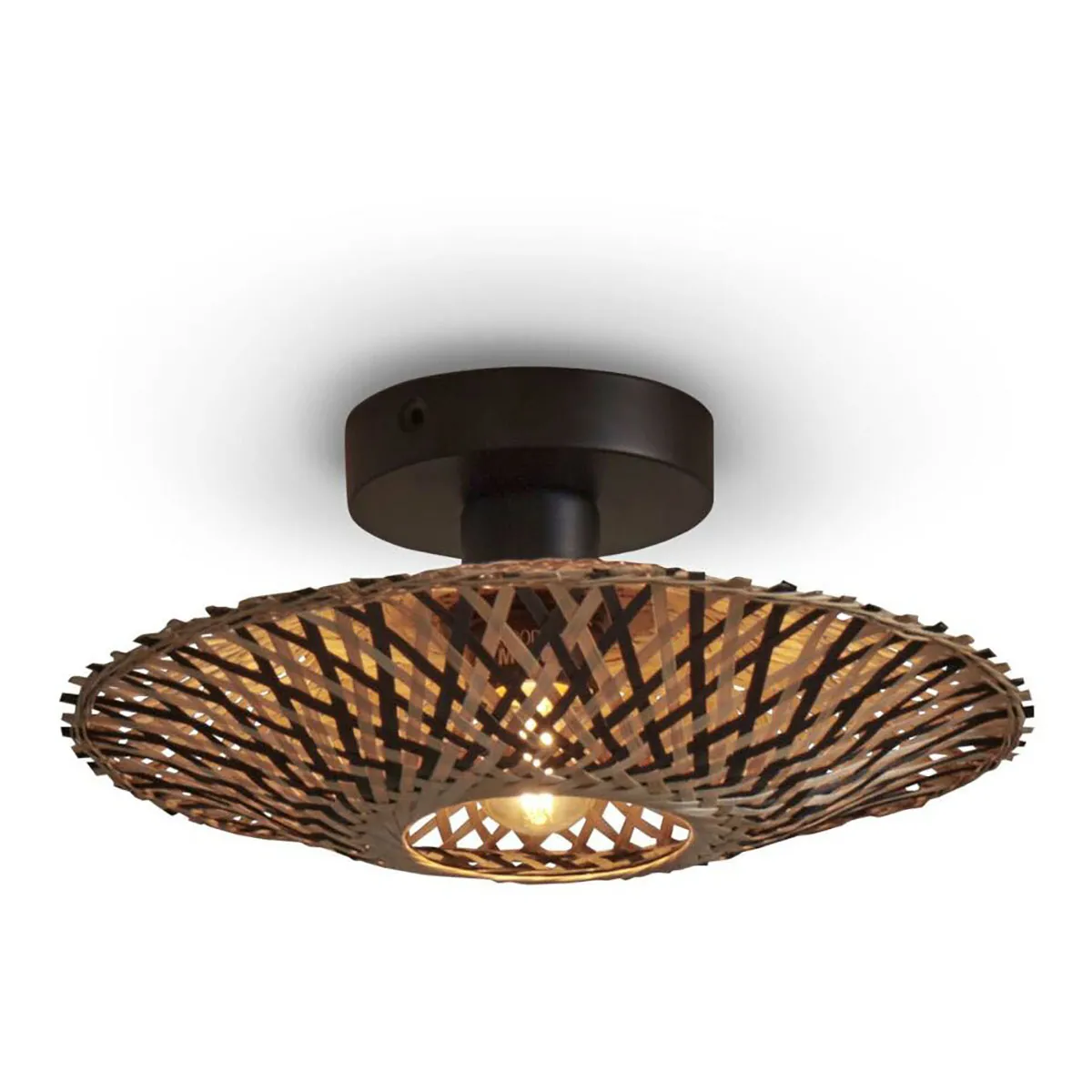 plafonnier en forme d’anneau bambou naturel/noir XS GOOD & MOJO Kalimantan