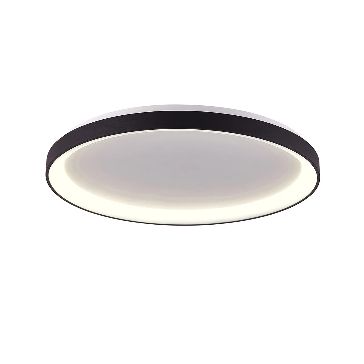 Plafonnier LED Rond Noir et Blanc Épuré Steinhauer Ringlede opaque et noir