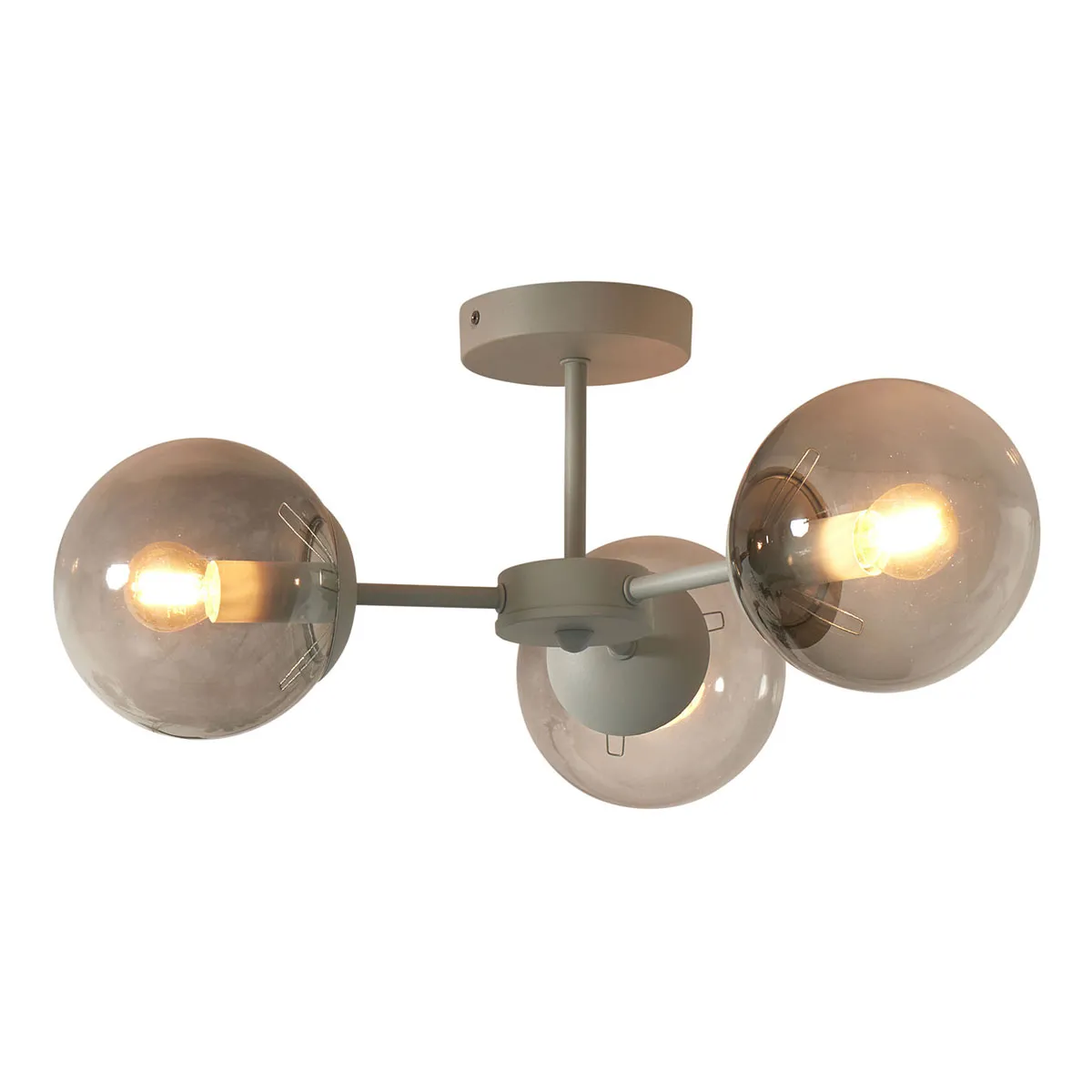 Plafonnier moderne en verre gris et métal It’s About RoMi Aspen