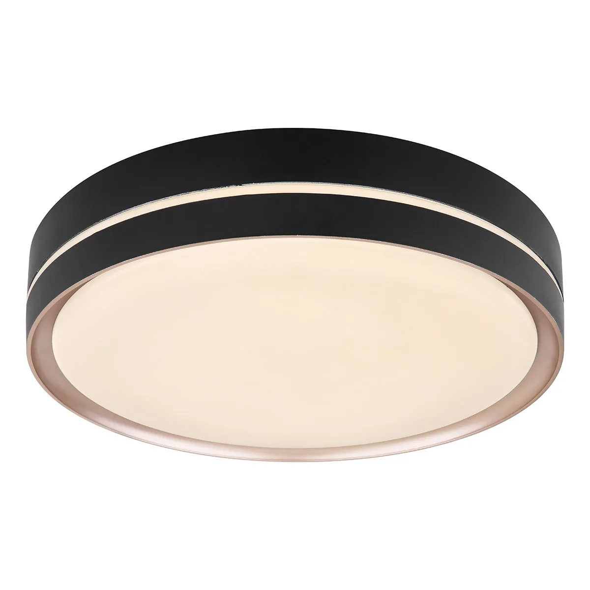 Plafonnier moderne rond noir en métal Globo Manni