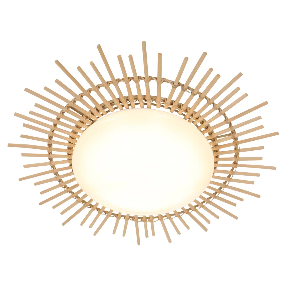 Plafonnier soleil en bambou LED Anne Lighting Aura blanc