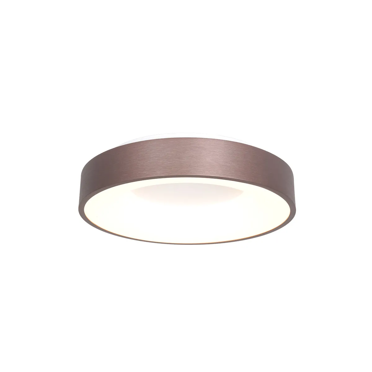 Plafonnier tendance rond métallisé Steinhauer Ringlede bronze et opaque