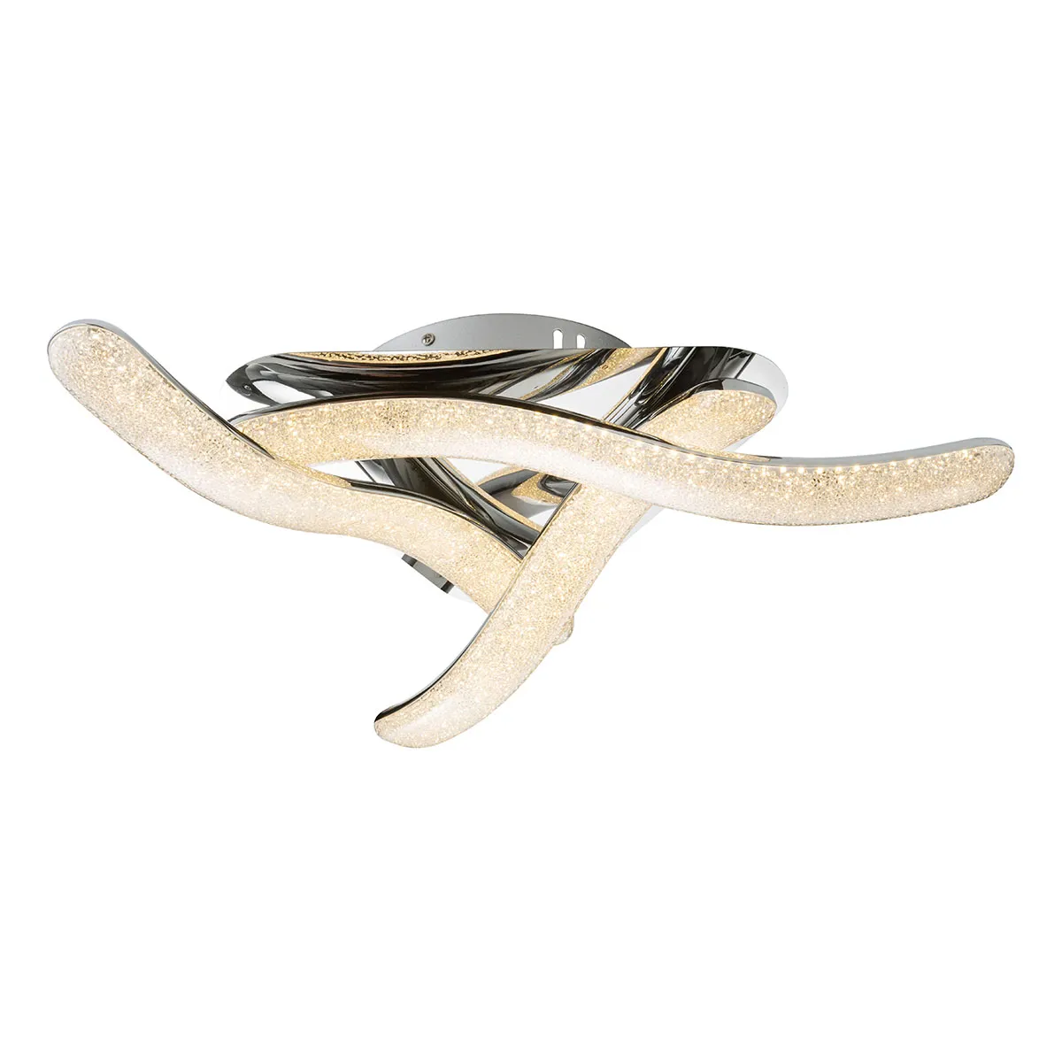 Plafonnier triangulaire en chrome et cristaux Globo Nabro