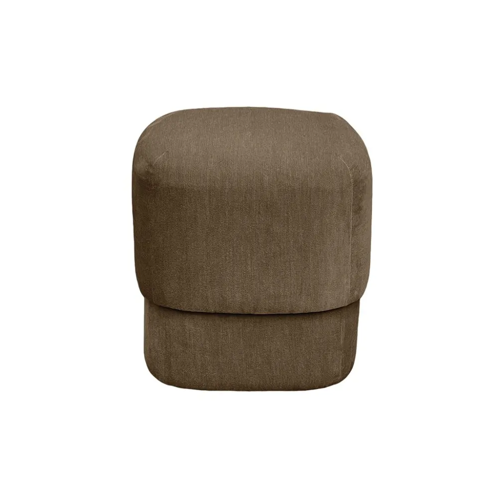 Pouf Retroplush en tissu marron