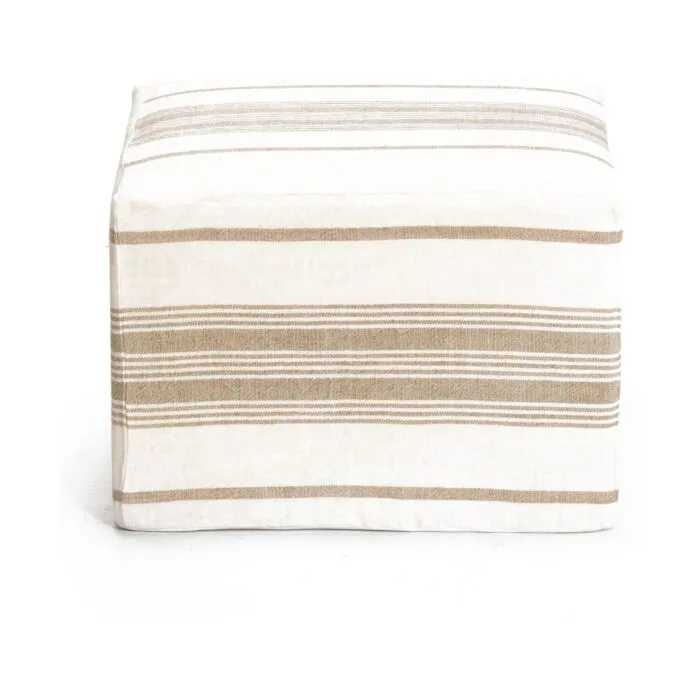 Zip, pouf 100% lin, motifs géométriques