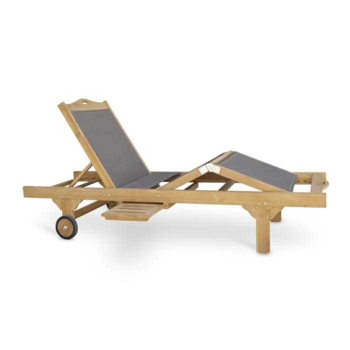 Rinca, chaise longue inclinable, teck massif