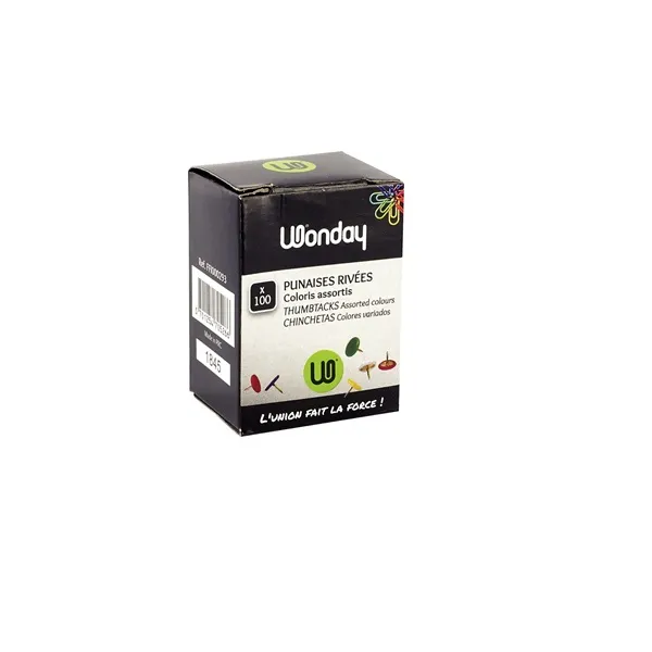 Punaises couleur rivées Boite de 100 unités