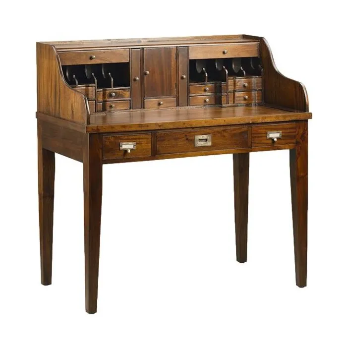 Flamingo, secretaire en bois, multiples rangements