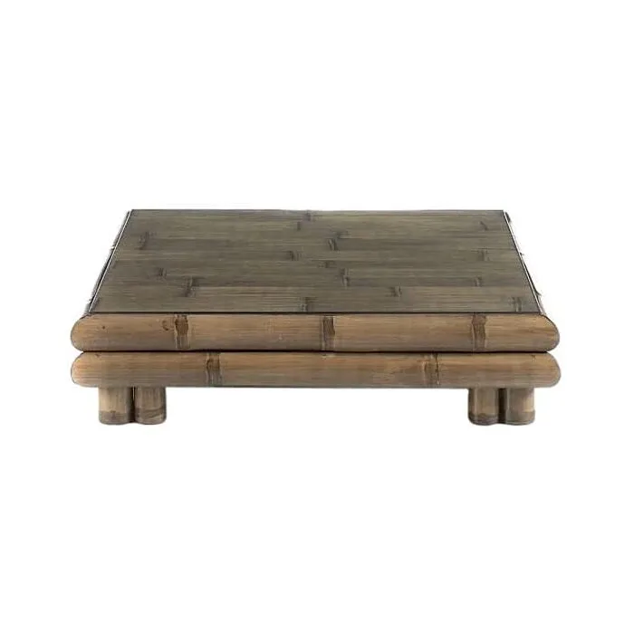 Zen, table basse carrée, bambou naturel