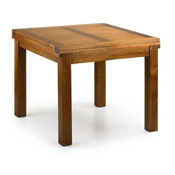 Table bois carrée extensible