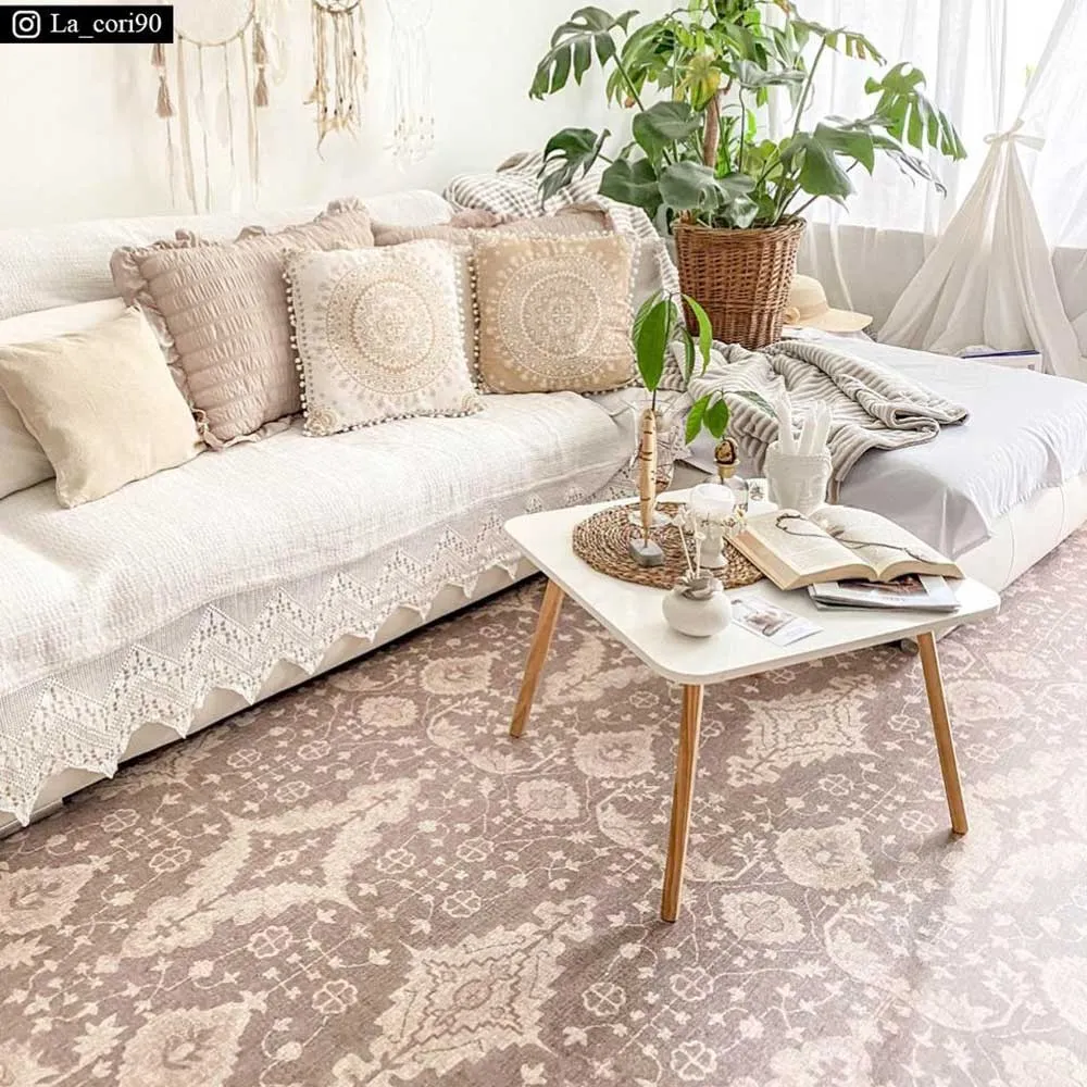 Tapis Beija Flor Barista effet Tissage Artisanal BAR3 Coloris Clair