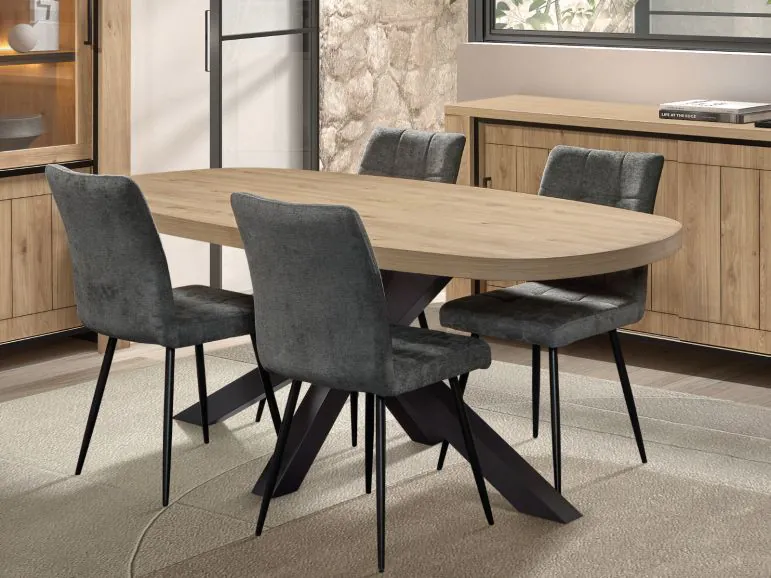 Table repas ovale URGOT 210 cm chêne castle