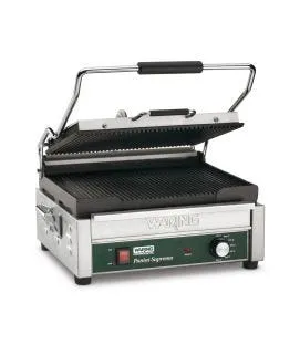 Contact grill panini à plaque rainurée Supremo Waring