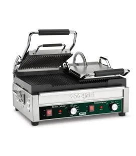 Contact grill panini double à plaques rainurées Ottimo Waring
